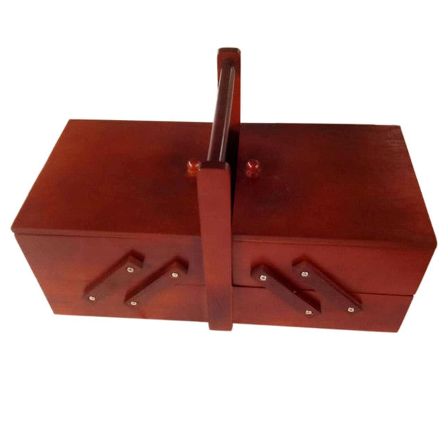 Handle Wooden Sewing Box
